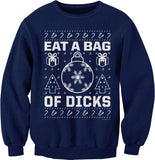 Eat a Bag of Dicks Funny Christmas sweatshirt - Navy