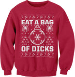 Eat a Bag of Dicks Funny Christmas sweatshirt - Red