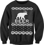 Bear Deer Beer Funny Christmas sweatshirt - Black