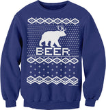 Bear Deer Beer Funny Christmas sweatshirt - Royal