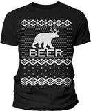 Bear Deer Beer Funny Christmas t-shirt - Black