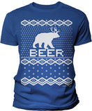 Bear Deer Beer Funny Christmas t-shirt - Royal