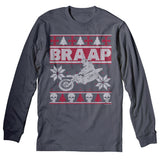 BRAAP Dirt Bike Motocross Christmas long sleeve shirt - Charcoal