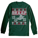 BRAAP Dirt Bike Motocross Christmas long sleeve shirt - Forest Green