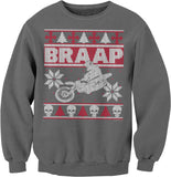 BRAAP Dirt Bike Motocross Christmas sweatshirt - Charcoal