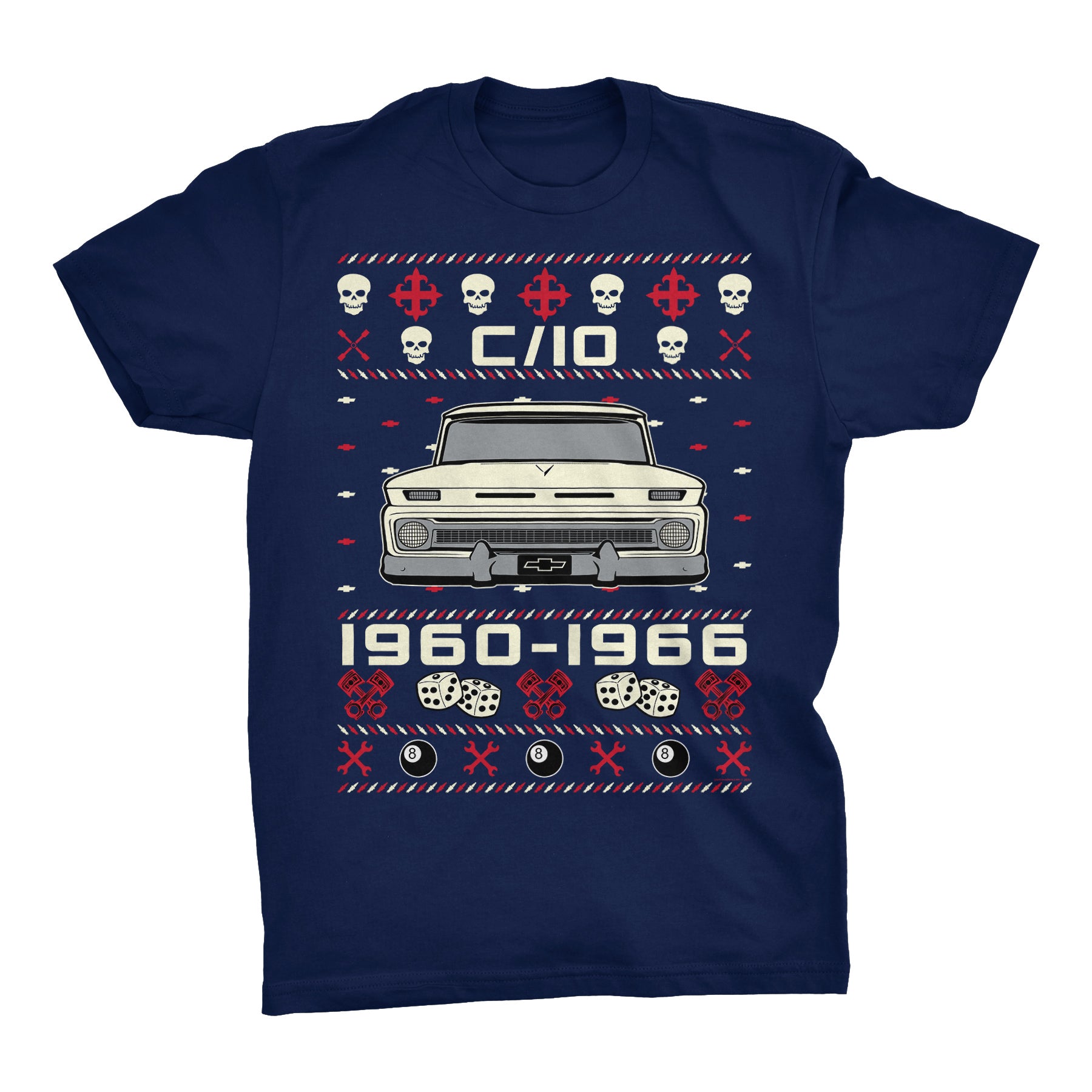 1960-1966 Chevy C10 Grumpy Christmas t-shirt - Navy
