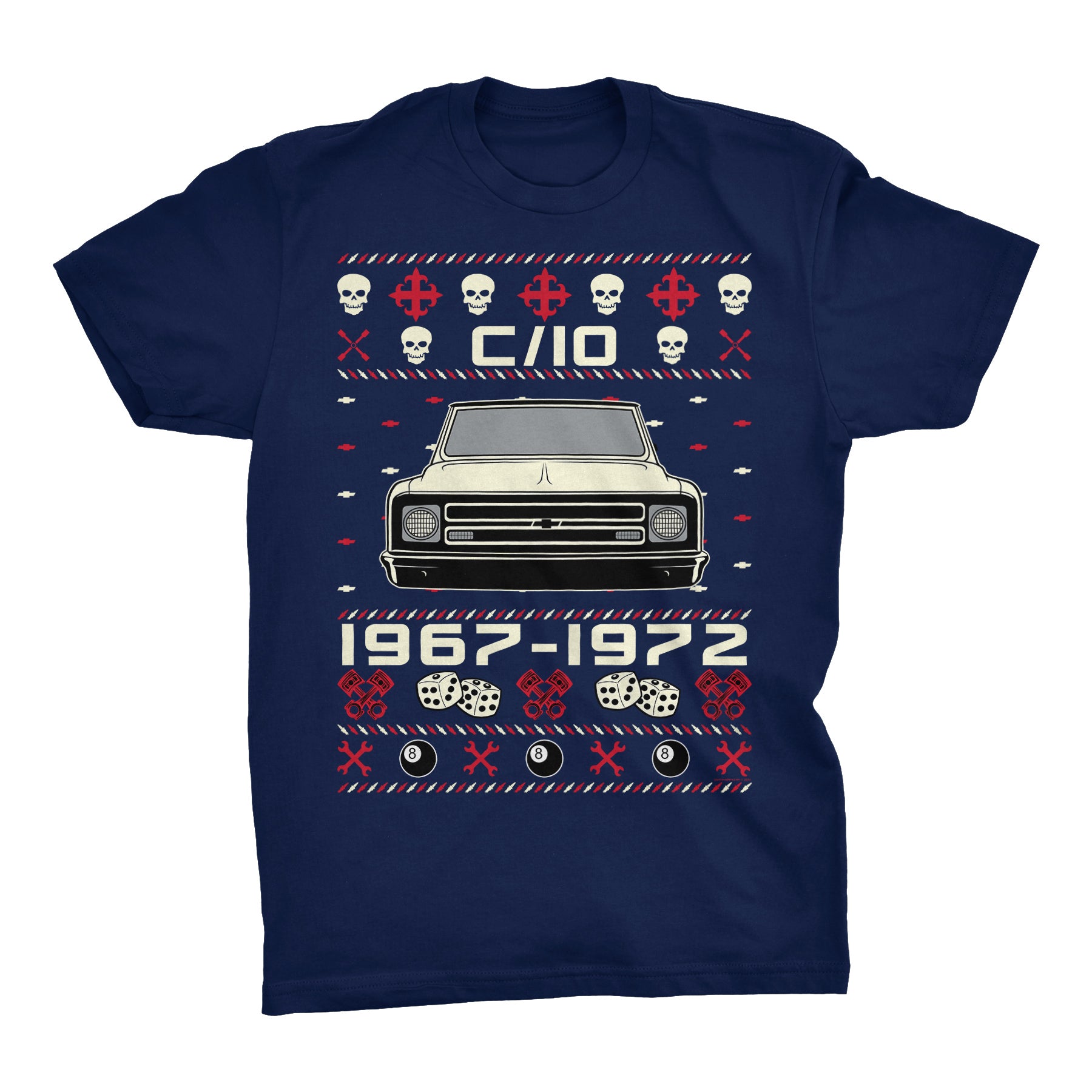 1967-1972 Chevy C10 Glamour Christmas t-shirt - Navy