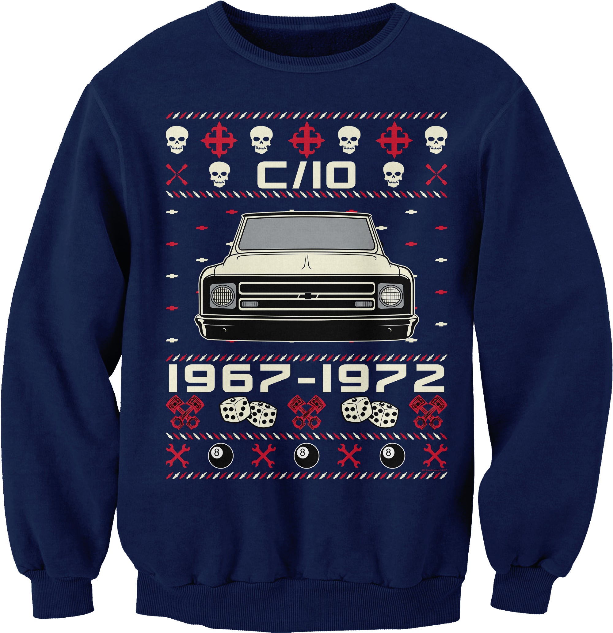1967-1972 Chevy C10 Glamour Christmas sweatshirt - Navy