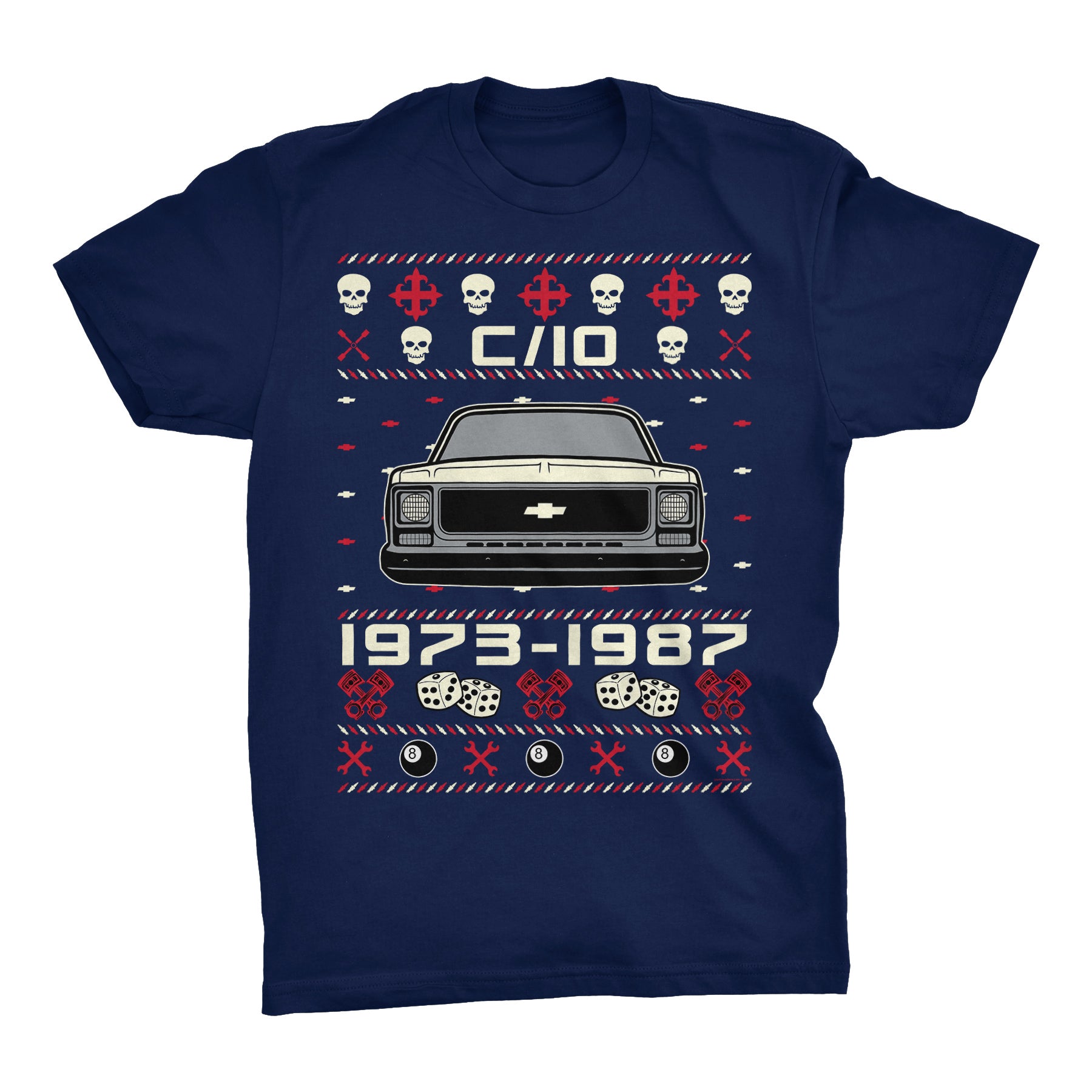 1973-1987 Chevy C10 Square Body Christmas t-shirt - Navy
