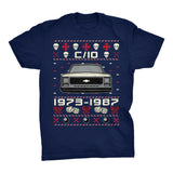 1973-1987 Chevy C10 Square Body Christmas t-shirt - Navy