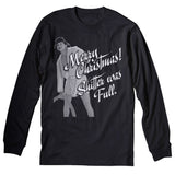 Cousin Eddie Shitter Was Full Christmas long sleeve shirt - Black