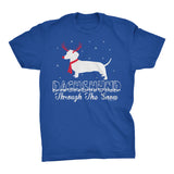 Dachshund Through the Snow Rudolph Christmas t-shirt - Royal