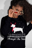 Dachshund Through the Snow Rudolph Christmas sweatshirt - additional product image