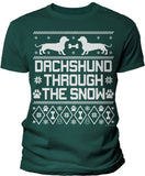 Dachshund Through the Snow Christmas t-shirt - Forest