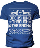 Dachshund Through the Snow Christmas t-shirt - Royal