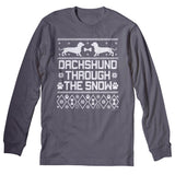 Dachshund Through the Snow Christmas long sleeve shirt - Charcoal