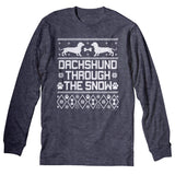 Dachshund Through the Snow Christmas long sleeve shirt - Dark Heather