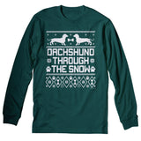 Dachshund Through the Snow Christmas long sleeve shirt - Forest