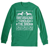 Dachshund Through the Snow Christmas long sleeve shirt - Kelly