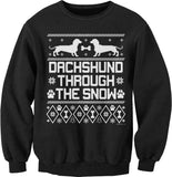 Dachshund Through the Snow Christmas sweatshirt - Black