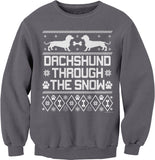 Dachshund Through the Snow Christmas sweatshirt - Charcoal