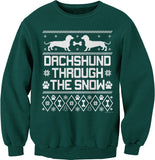 Dachshund Through the Snow Christmas sweatshirt - Forest