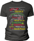 Elf Map Christmas t-shirt - Dark Heather