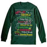 Elf Map Christmas long sleeve shirt - Forest Green