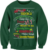Elf Map Christmas sweatshirt - Forest Green