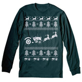 Tractor Farmer Christmas long sleeve shirt - Forest