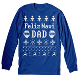 Feliz Navi Dad Christmas long sleeve shirt - Royal