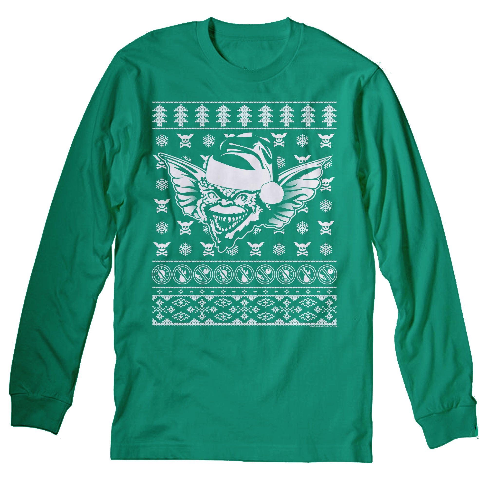 Gremlins Christmas long sleeve shirt - Irish Green