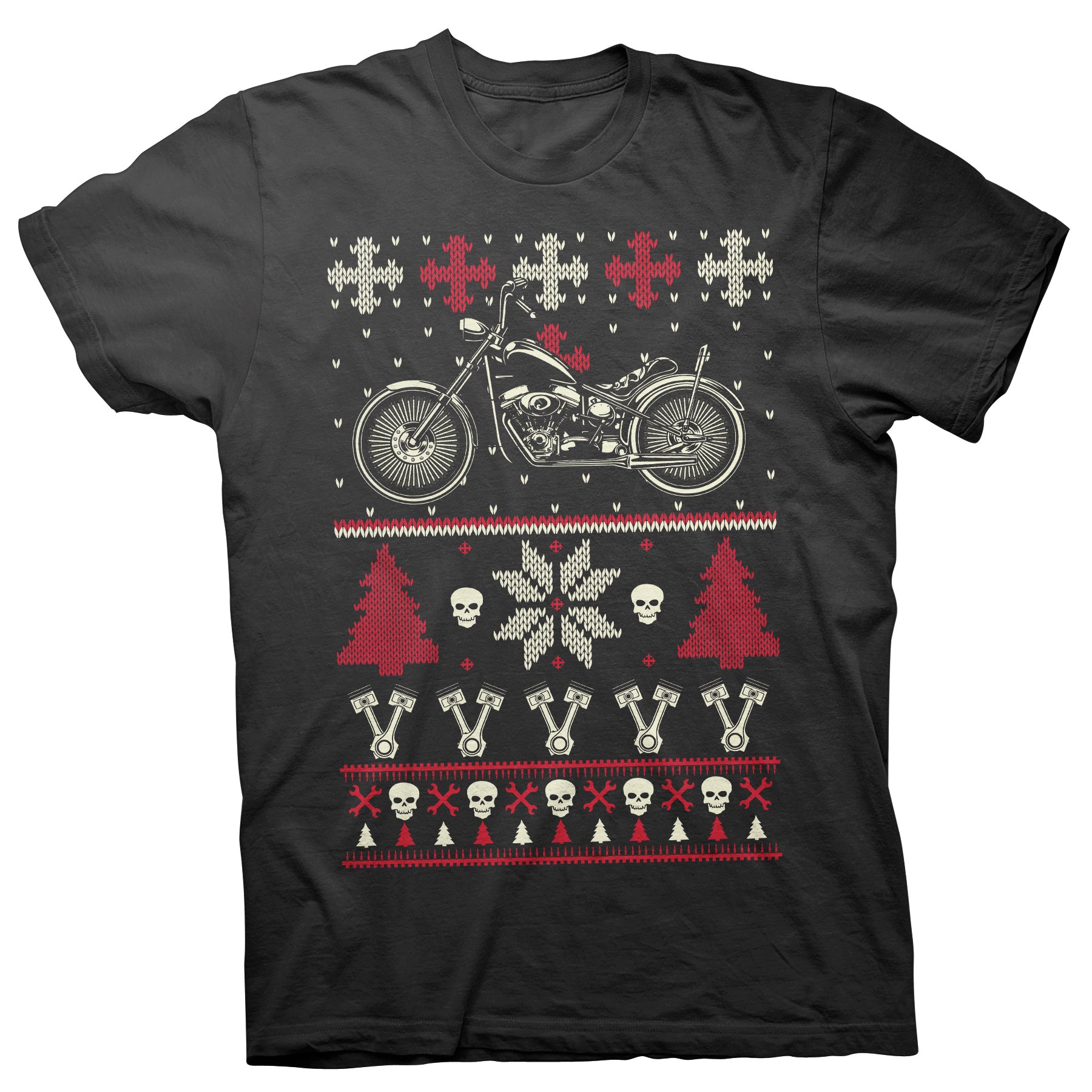 Gear Head Biker Motorcycle Christmas t-shirt - Black