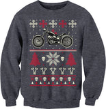 Gear Head Biker Motorcycle Christmas sweatshirt - Dark Heather