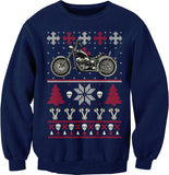 Gear Head Biker Motorcycle Christmas sweatshirt - Navy