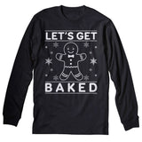 Let's Get Baked Gingerbread Christmas long sleeve shirt - Black