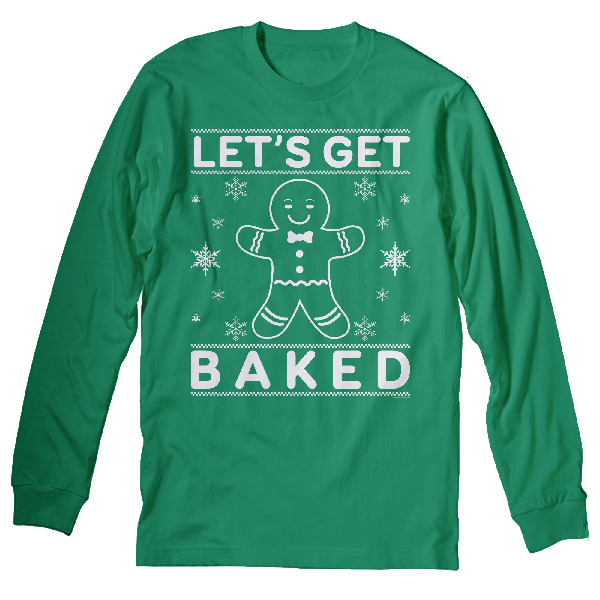 Let's Get Baked Gingerbread Christmas long sleeve shirt - Irish Green