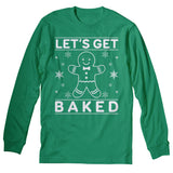 Let's Get Baked Gingerbread Christmas long sleeve shirt - Irish Green