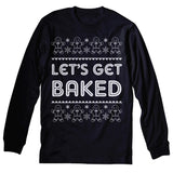 Let's Get Baked Funny Christmas long sleeve shirt - Black