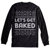 Let's Get Baked Funny Christmas long sleeve shirt - Dark Heather