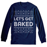Let's Get Baked Funny Christmas long sleeve shirt - Navy
