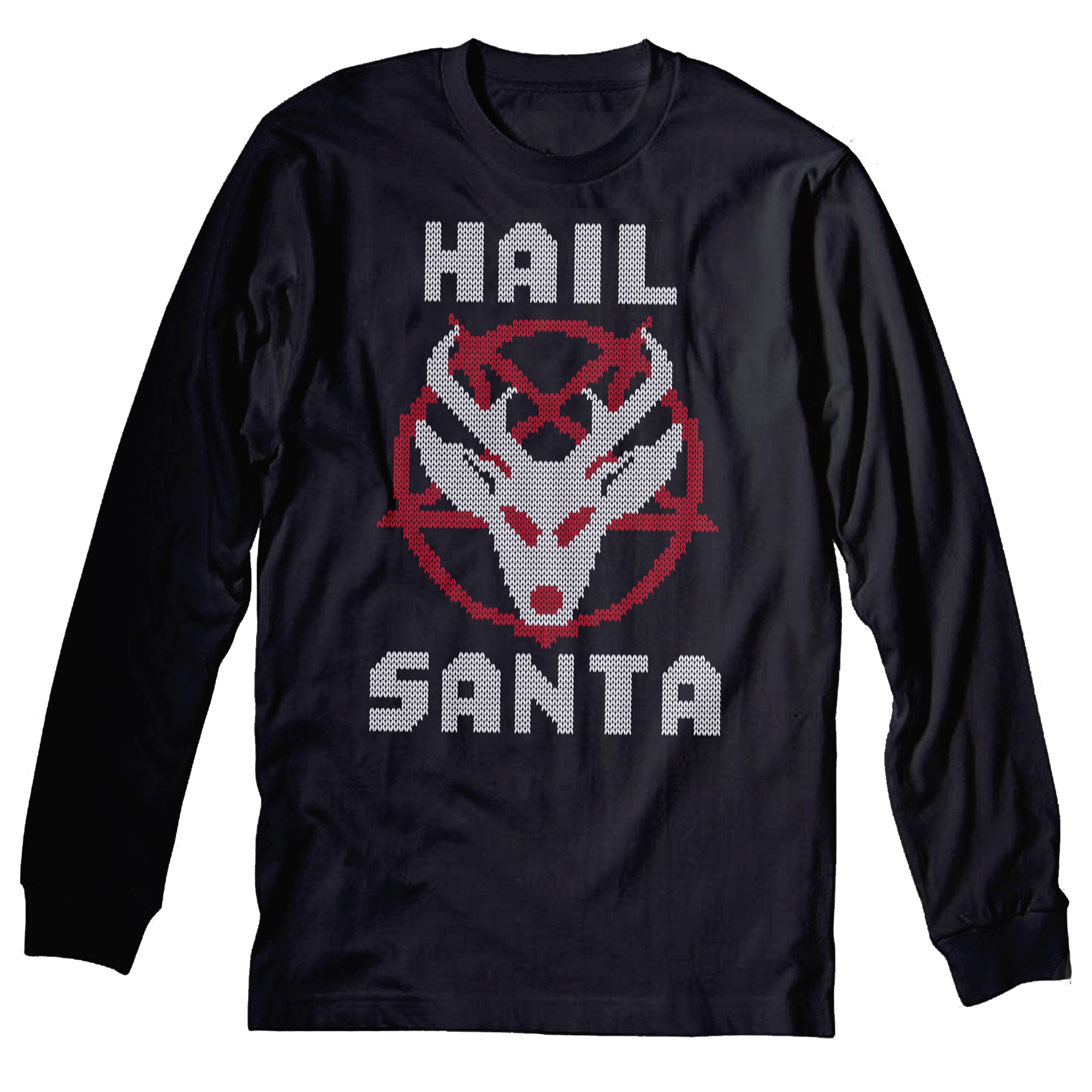 Hail Santa Gothic Christmas long sleeve shirt - Black