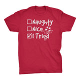 Naughty Nice I Tried Christmas t-shirt - Red