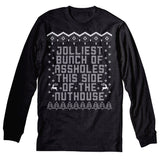 Jolliest Bunch of Assholes Christmas long sleeve shirt - Dark Heather