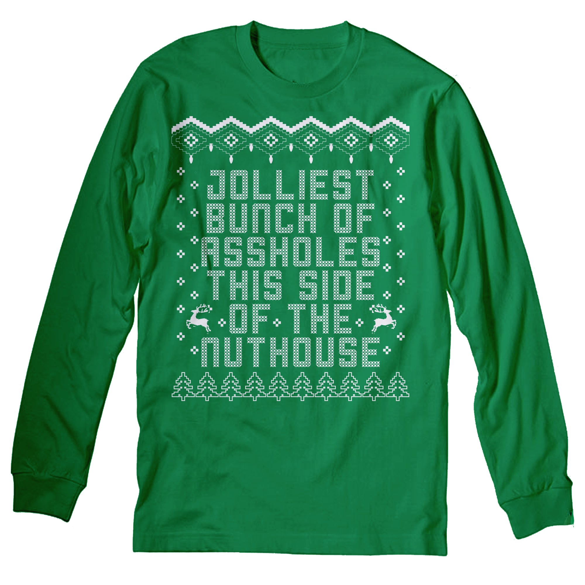 Jolliest Bunch of Assholes Christmas long sleeve shirt - Irish Green