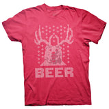 Bear Deer Beer Christmas t-shirt - Red