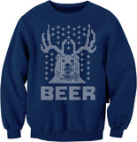 Bear Deer Beer Christmas sweatshirt - Navy