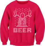 Bear Deer Beer Christmas sweatshirt - Red