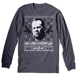 Now I Have a Machine Gun Christmas long sleeve shirt - Charcoal