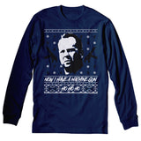 Now I Have a Machine Gun Christmas long sleeve shirt - Navy